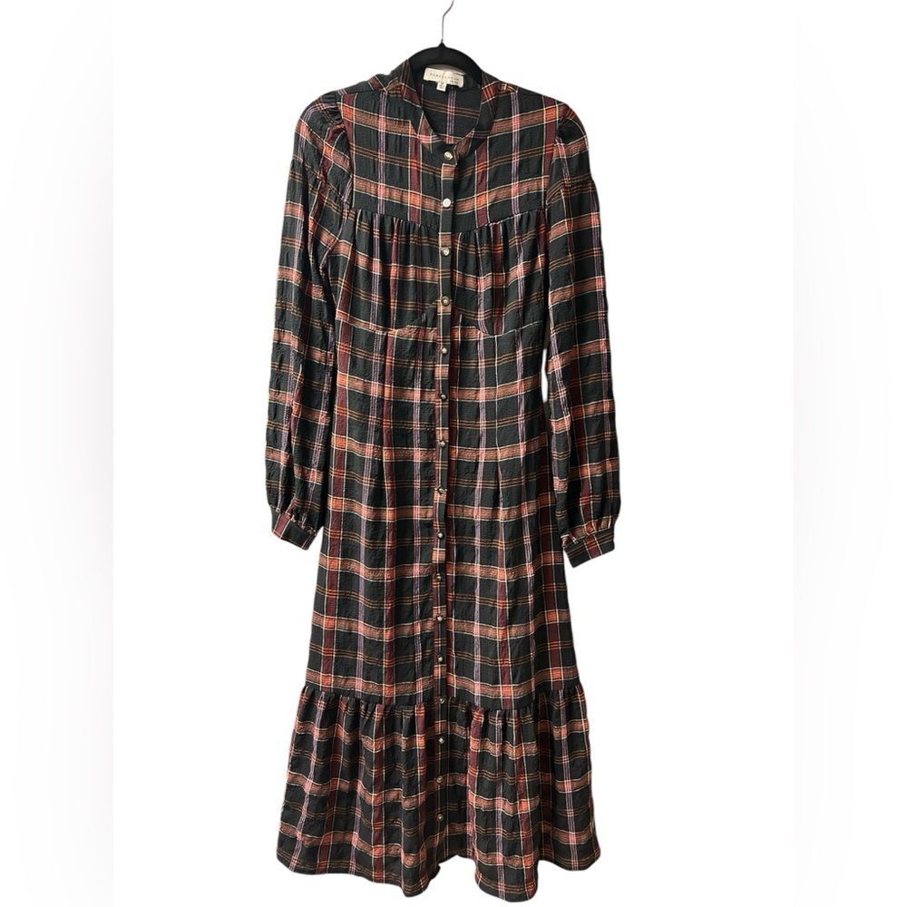 Pamela Love x RTR Maroon Plaid Shirtdress - Size M / Pit to Pit 18”‎ - Picture 5 of 11
